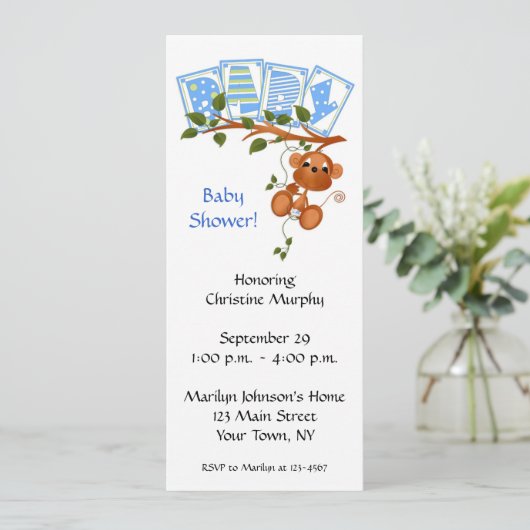 Einladung zur Kinderdusche (Stehend Vorderseite)