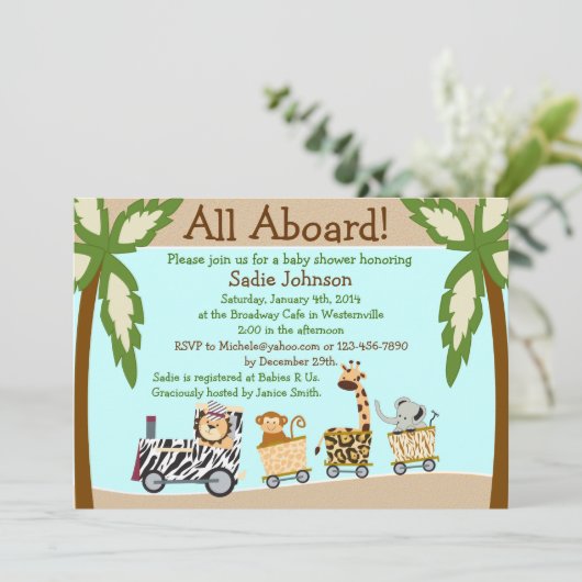 Einladung zur Kinderdusche (Stehend Vorderseite)