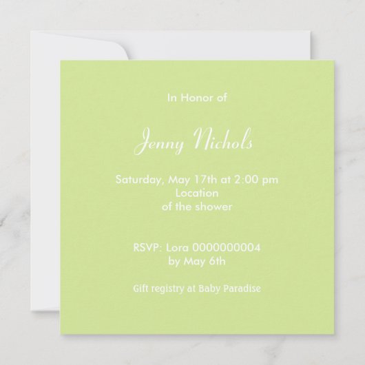 Einladung zur Kinderdusche (Rückseite)