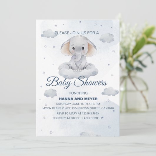 Einladung zur Kinderdusche (Stehend Vorderseite)