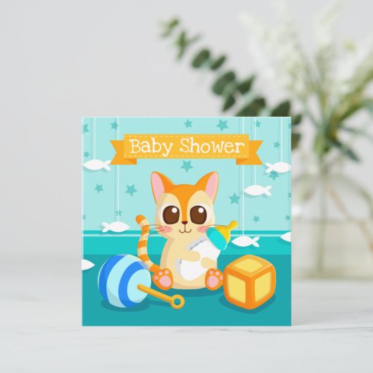 Einladung zur Kinderdusche (Stehend Vorderseite)