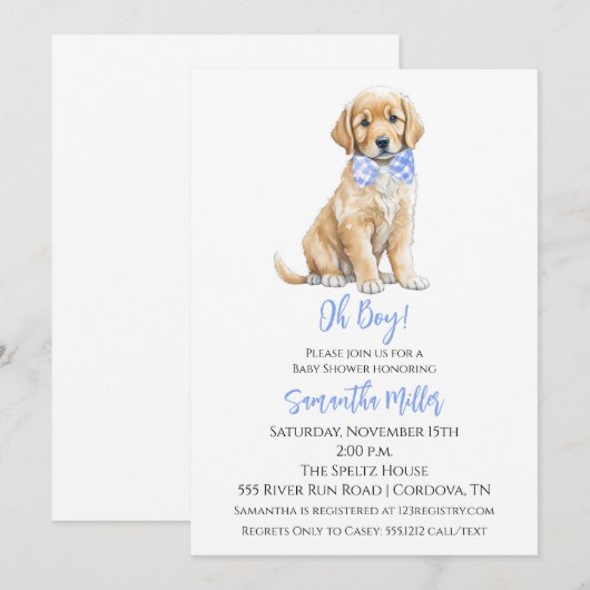 Einladung zur Kinderdusche (Vorne/Hinten)