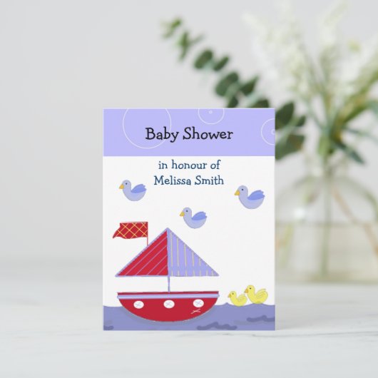 Einladung zur Kinderdusche (Stehend Vorderseite)