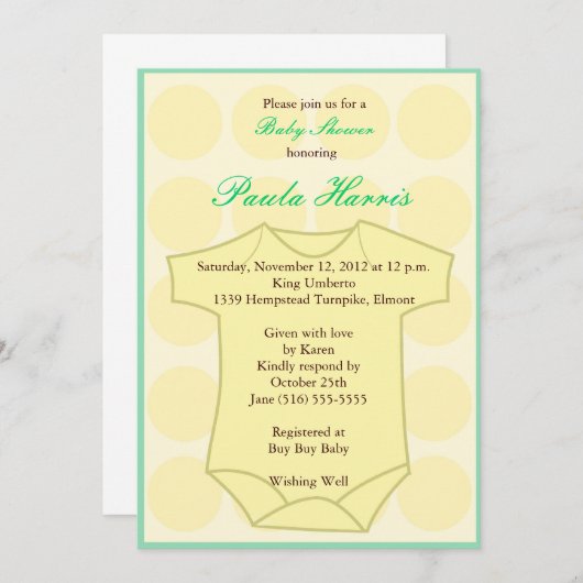 Einladung zur Kinderdusche (Vorne/Hinten)