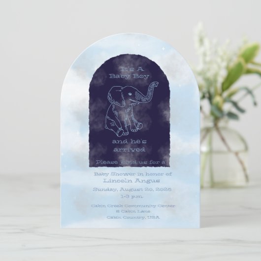 Einladung zur Kinderdusche (Stehend Vorderseite)