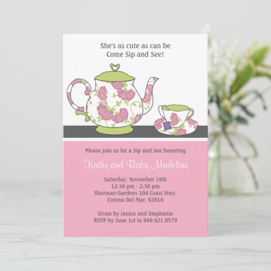 Einladung zur Kinderdusche (Stehend Vorderseite)