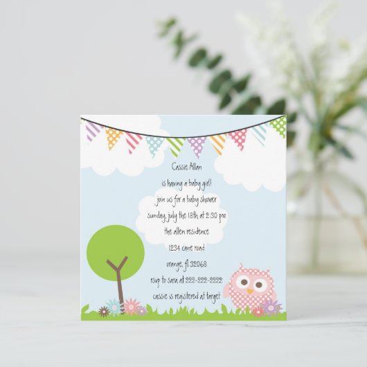 Einladung zur Kinderdusche (Stehend Vorderseite)