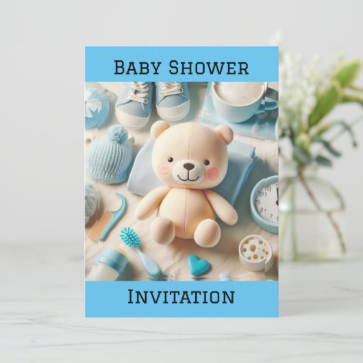 Einladung zur Kinderdusche (Stehend Vorderseite)