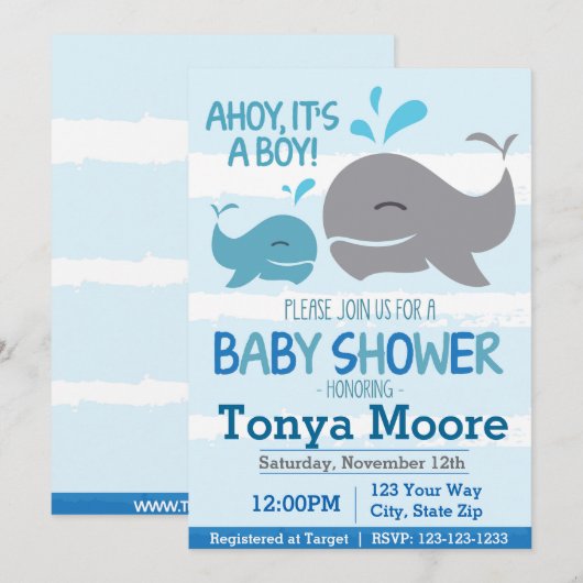 Einladung zur Kinderdusche (Vorne/Hinten)