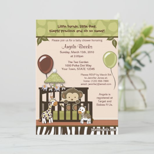 Einladung zur Kinderdusche (Stehend Vorderseite)