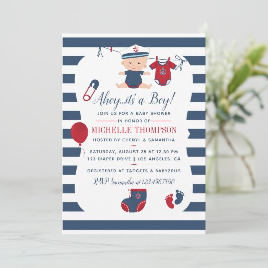 Einladung zur Kinderdusche (Stehend Vorderseite)