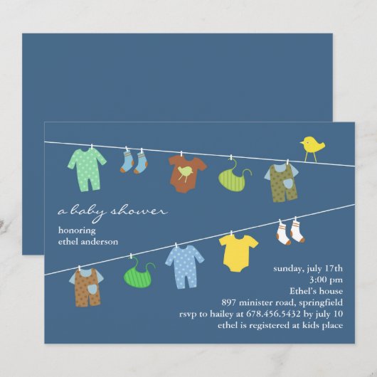 Einladung zur Kinderdusche (Vorne/Hinten)