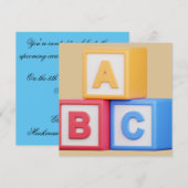 Einladung zur Kinderdusche - Alphabet Blocks (Vorne/Hinten)