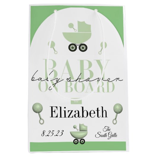 Einladung zur Kinderdusche an Bord Mittlere Geschenktüte (Vorderseite)