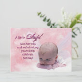 Einladung zur Kinderdusche - Angel Baby (Stehend Vorderseite)