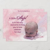 Einladung zur Kinderdusche - Angel Baby (Vorne/Hinten)