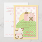 Einladung zur Kinderdusche auf dem Bauernhof (Vorne/Hinten)