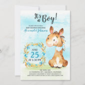 Einladung zur Kinderdusche auf der Aquarellfarm (Vorderseite)