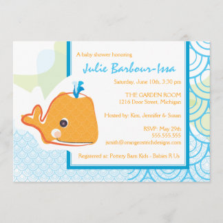 Einladung zur Kinderdusche - Baby Whale
