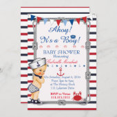 Einladung zur Kinderdusche, Babydusche (Vorne/Hinten)