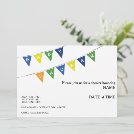 Einladung zur Kinderdusche - Banner (Stehend Vorderseite)