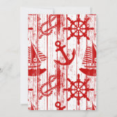 Einladung zur Kinderdusche, Boy Blue Red Ahoy (Rückseite)