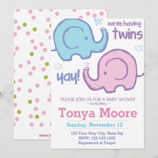 Einladung zur Kinderdusche (brüderlich) (Vorne/Hinten)