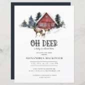 Einladung zur Kinderdusche "Budget Deer Themed Woo (Vorne/Hinten)