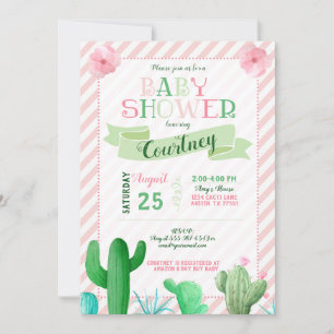 Einladung zur Kinderdusche Cactus Baby
