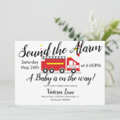 Einladung zur Kinderdusche Confetti für Feuerwehrf (Stehend Vorderseite)