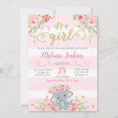 Einladung zur Kinderdusche, Elephant Baby-Dusche (Vorderseite)