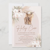 Einladung zur Kinderdusche "Holy Cow Floral Boho A (Vorderseite)
