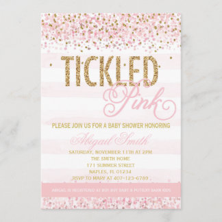 Einladung zur Kinderdusche in gekacheltem Pink