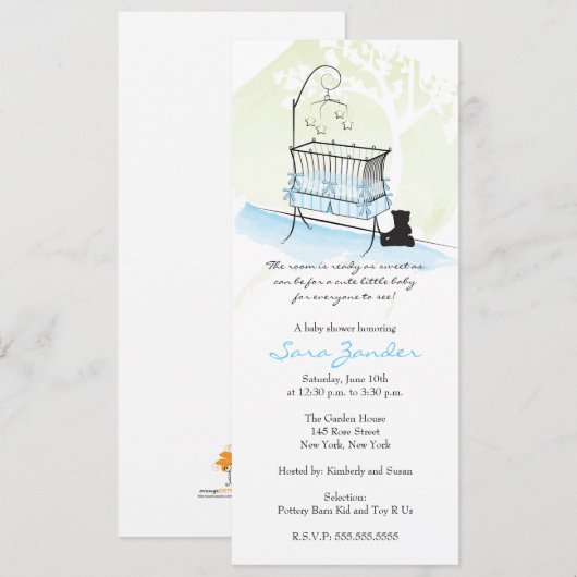 Einladung zur Kinderdusche - Kinderkrippe (Vorne/Hinten)