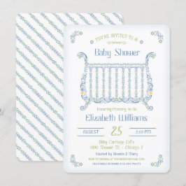 Einladung zur Kinderdusche - Lacy Crib - Blau
