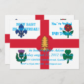 Einladung zur Kinderdusche mit der Flagge von Mont (Vorne/Hinten)