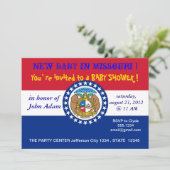 Einladung zur Kinderdusche mit Flagge von Missouri (Stehend Vorderseite)