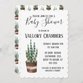 Einladung zur Kinderdusche mit gepolstertem Kaktus (Vorne/Hinten)