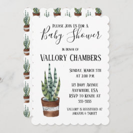 Einladung zur Kinderdusche mit gepolstertem Kaktus