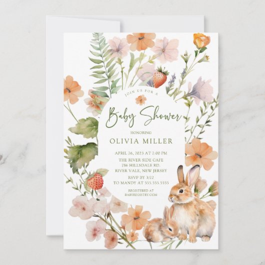 Einladung zur Kinderdusche "Nature's Delight Rabbi (Vorderseite)