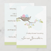 Einladung zur Kinderdusche - Pink & Blue Twin Eggs (Vorne/Hinten)