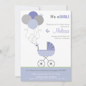 Einladung zur Kinderdusche - Roller & Balloons (Vorderseite)