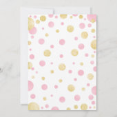 Einladung zur Kinderdusche - Rosa Gold Dots (Rückseite)