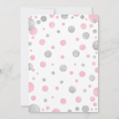 Einladung zur Kinderdusche - Rosa Silberpunkte (Rückseite)