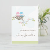 Einladung zur Kinderdusche - Rosa- und Blauzungenk (Stehend Vorderseite)