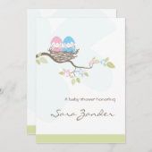 Einladung zur Kinderdusche - Rosa- und Blauzungenk (Vorne/Hinten)