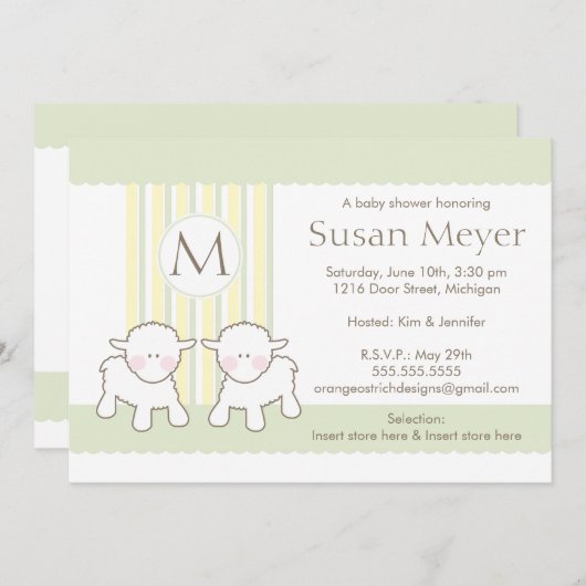 Einladung zur Kinderdusche - Twins (Vorne/Hinten)