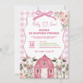 Einladung zur Kinderdusche von Holy Cow Twins (Vorderseite)