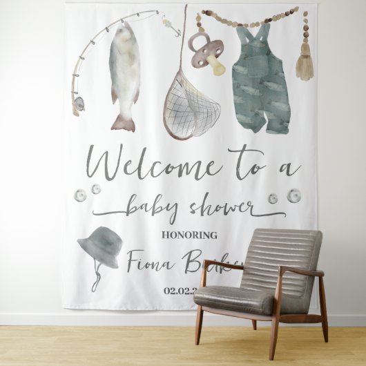 Einladung zur Kinderdusche Wandteppich (Beispiel)