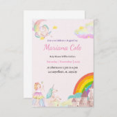 Einladung zur Kindermädchen-Babydusche von Unicorn (Vorne/Hinten)